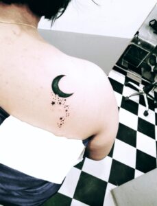 Moon with stars tattoo designs - Bob Tattoo Studio