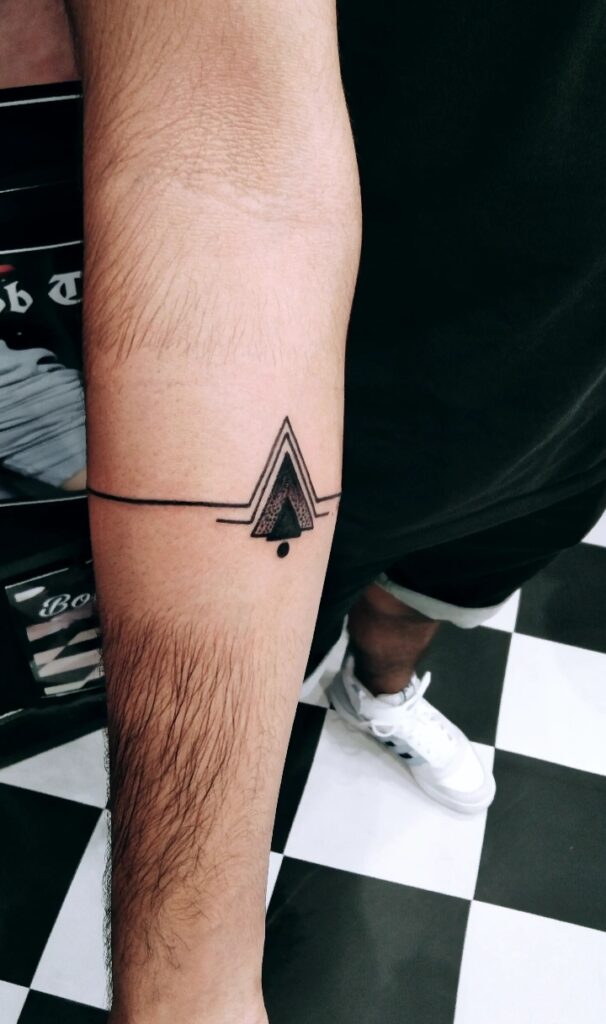 Triangle with single line Band Tattoo Designs- Bob Tattoo Studio